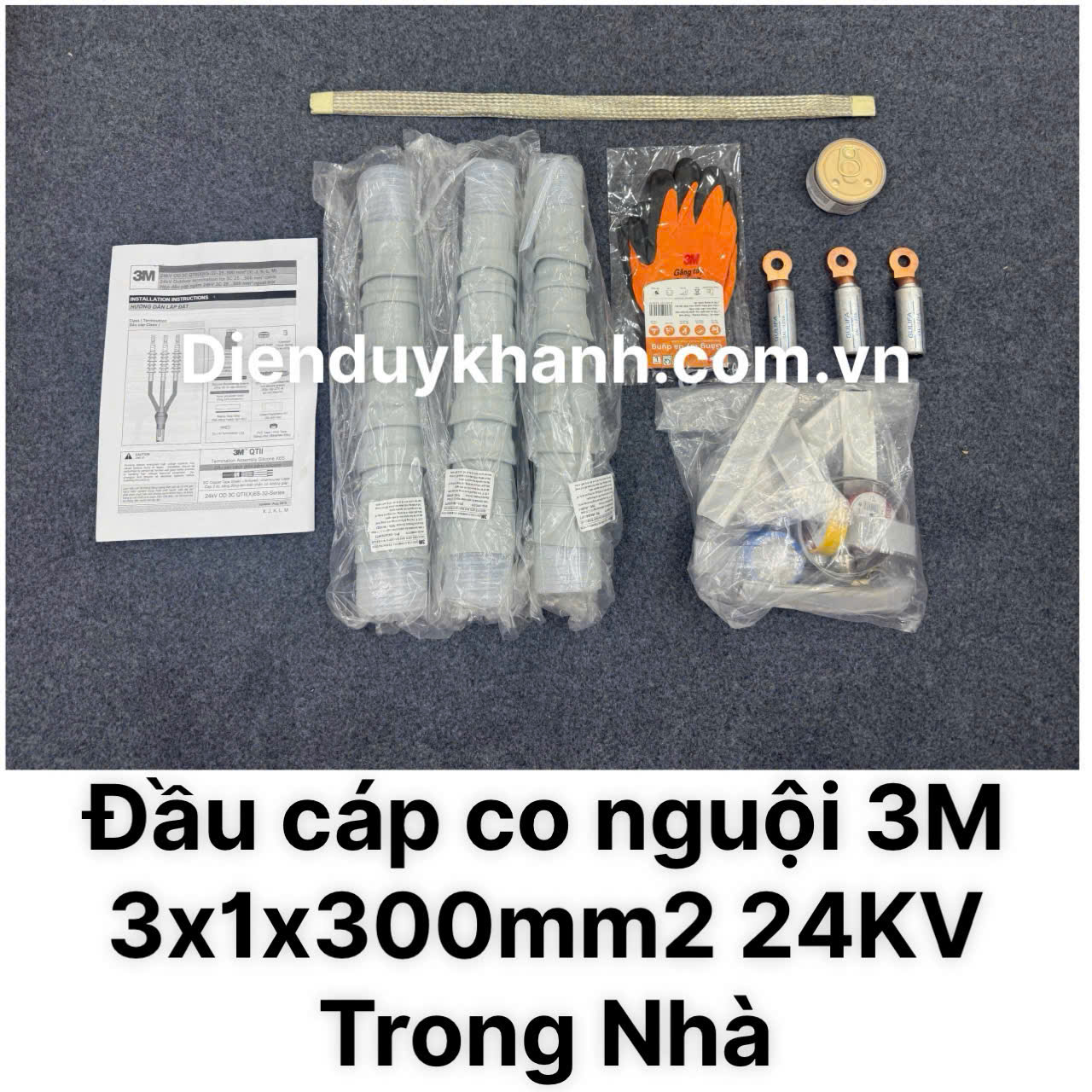 Đầu Cáp Co Nguội Trung Thế Trong Nhà 24KV OD 1C QTII(L)4S-12-300 (3x1x300mm2)